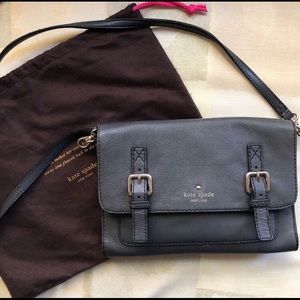 Authentic kate spade blue leather crossbody purse